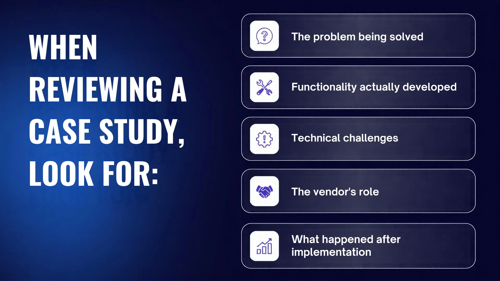 Mobile app development case study evaluation checklist